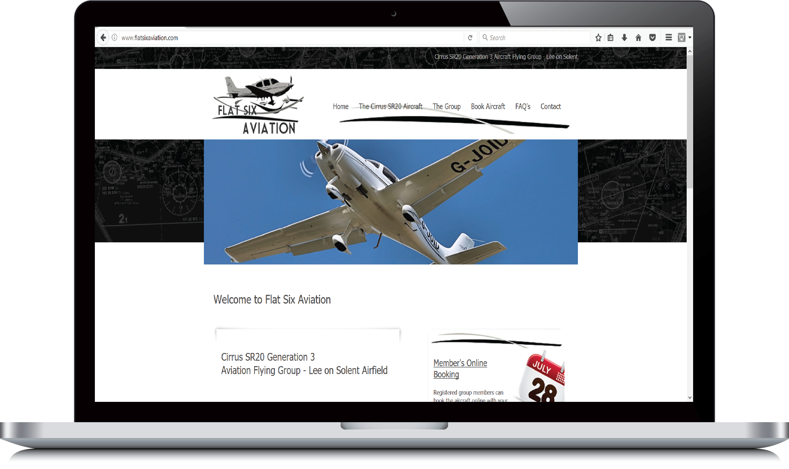 Flat Six Aviation website example view