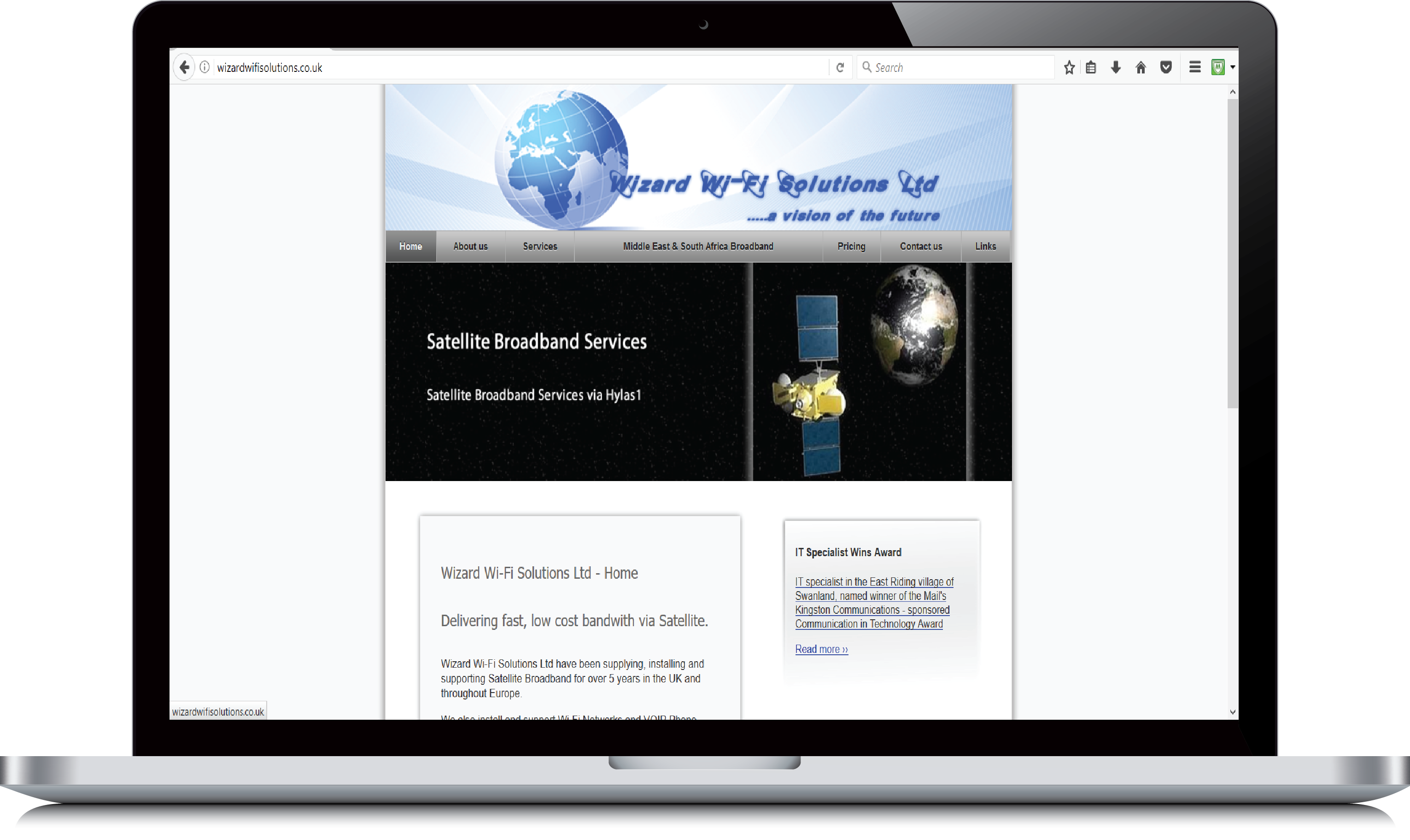Wizard Wifi Solutions website example view